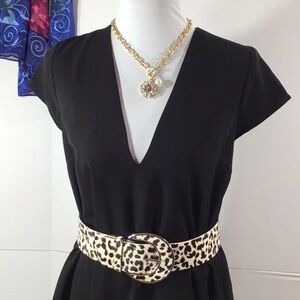 WHBM Animal Print Calf Hair Belt Size XS White House Black Market